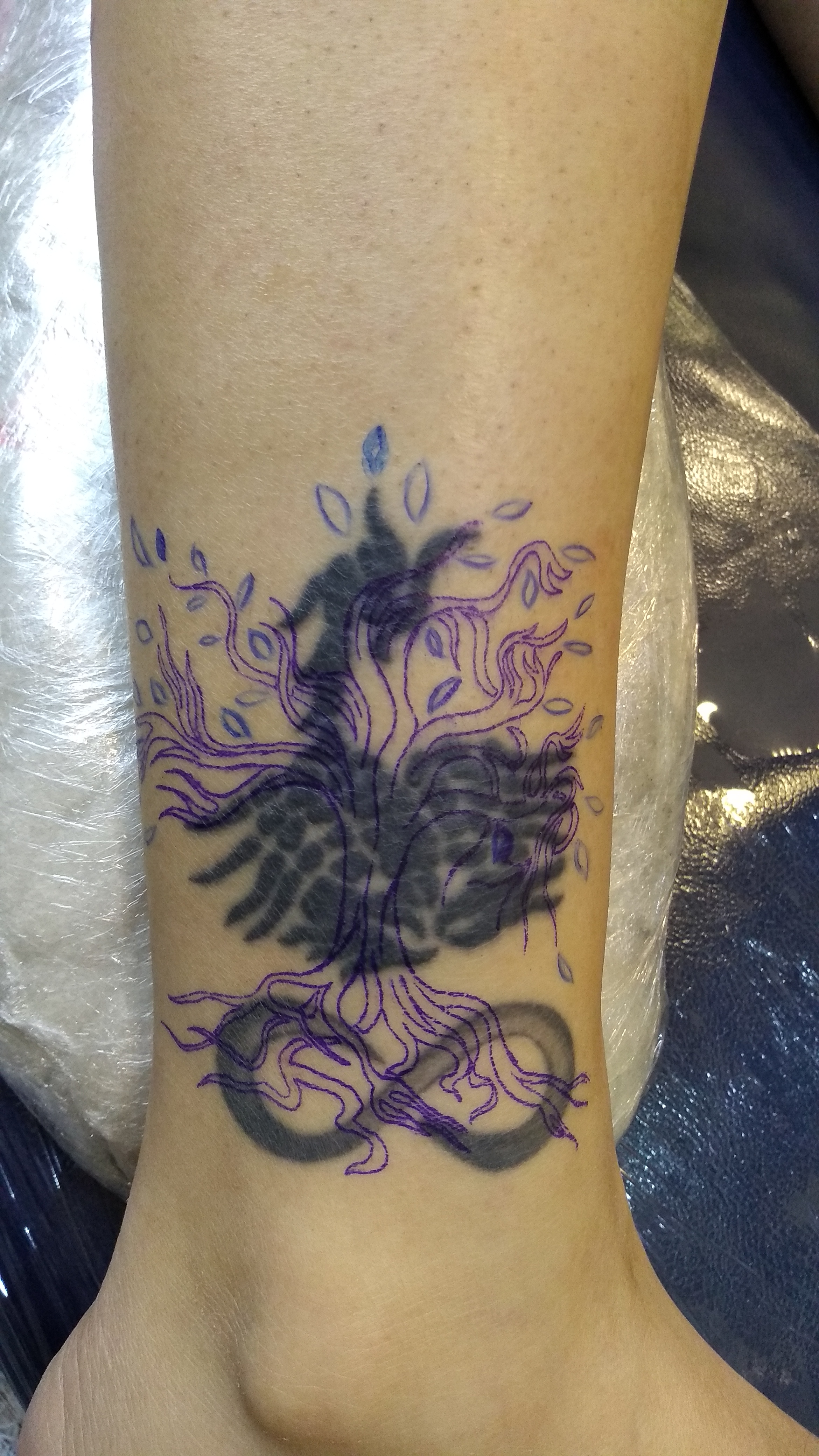 Tatuagem original antes do cover up — portfólio Gustavo Martins